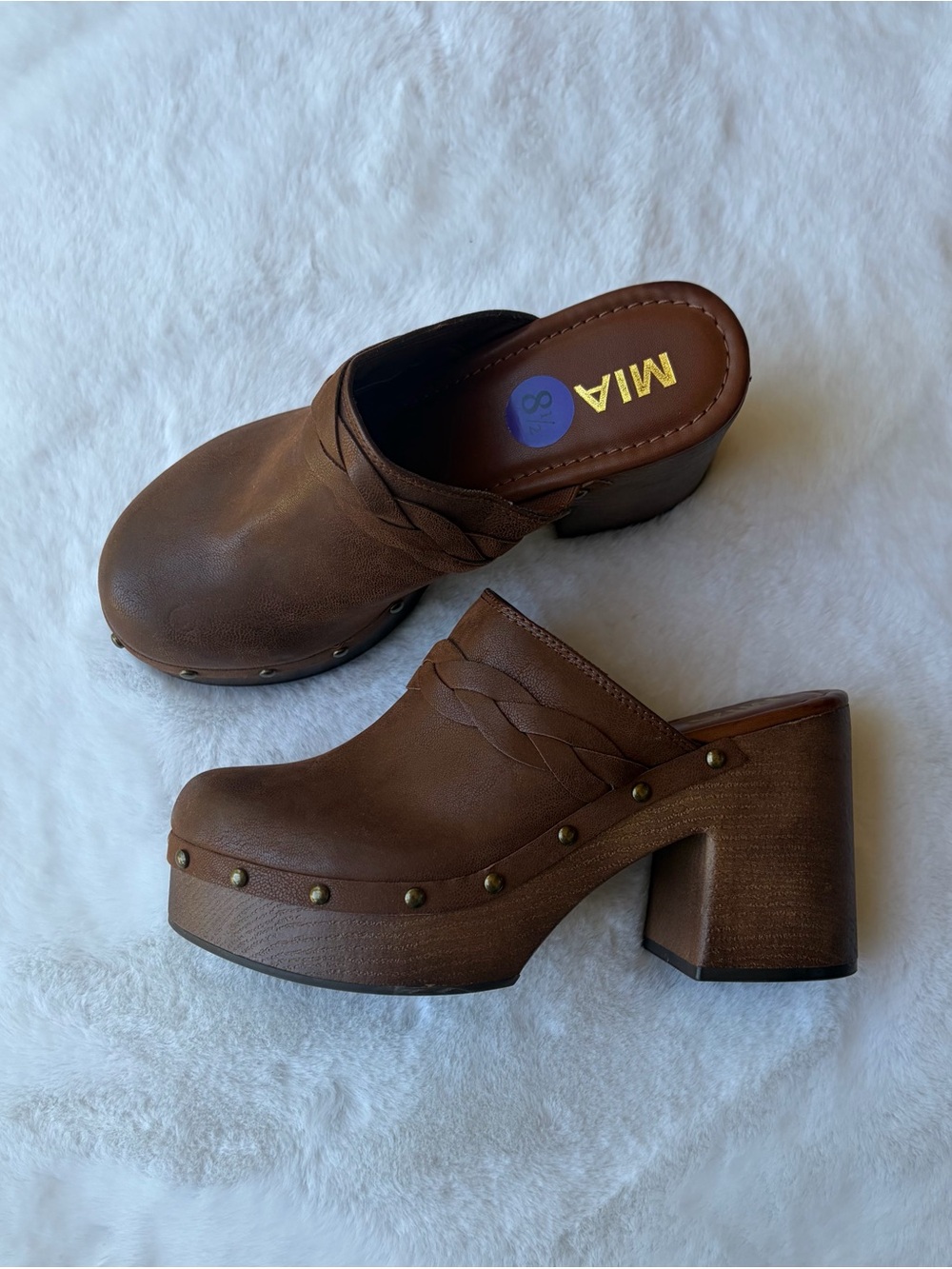 MIA Ravine Braided Wood Platform Clog